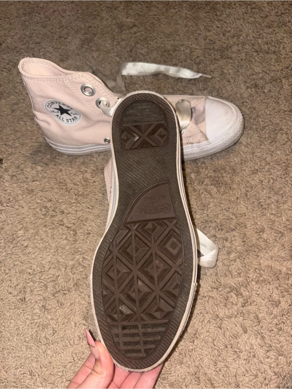 Converse Kids High Top Sneakers in Pale Pink